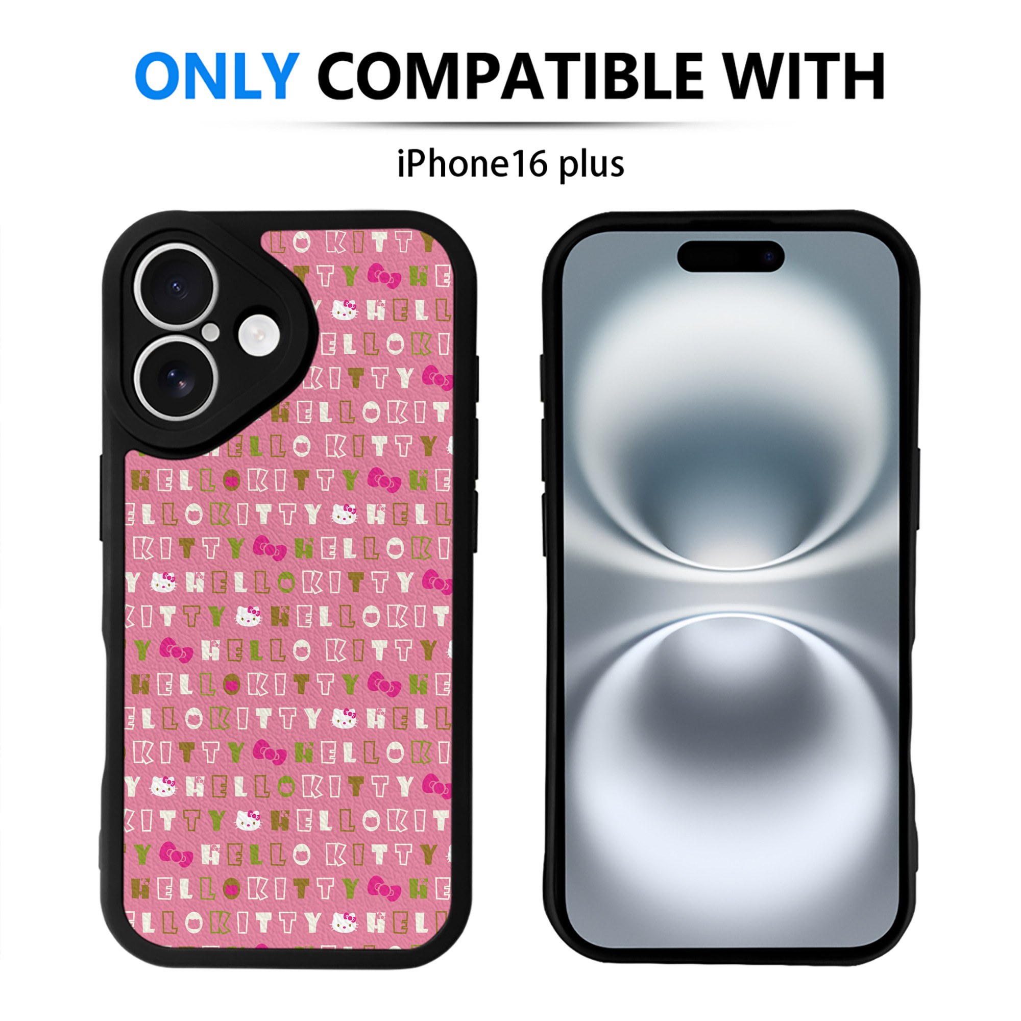 （画像用） Hello Kitty ハローキティ 【iPhone 16シリーズ対応】シリコンスマホケース（レザー調） 材質：シリコン